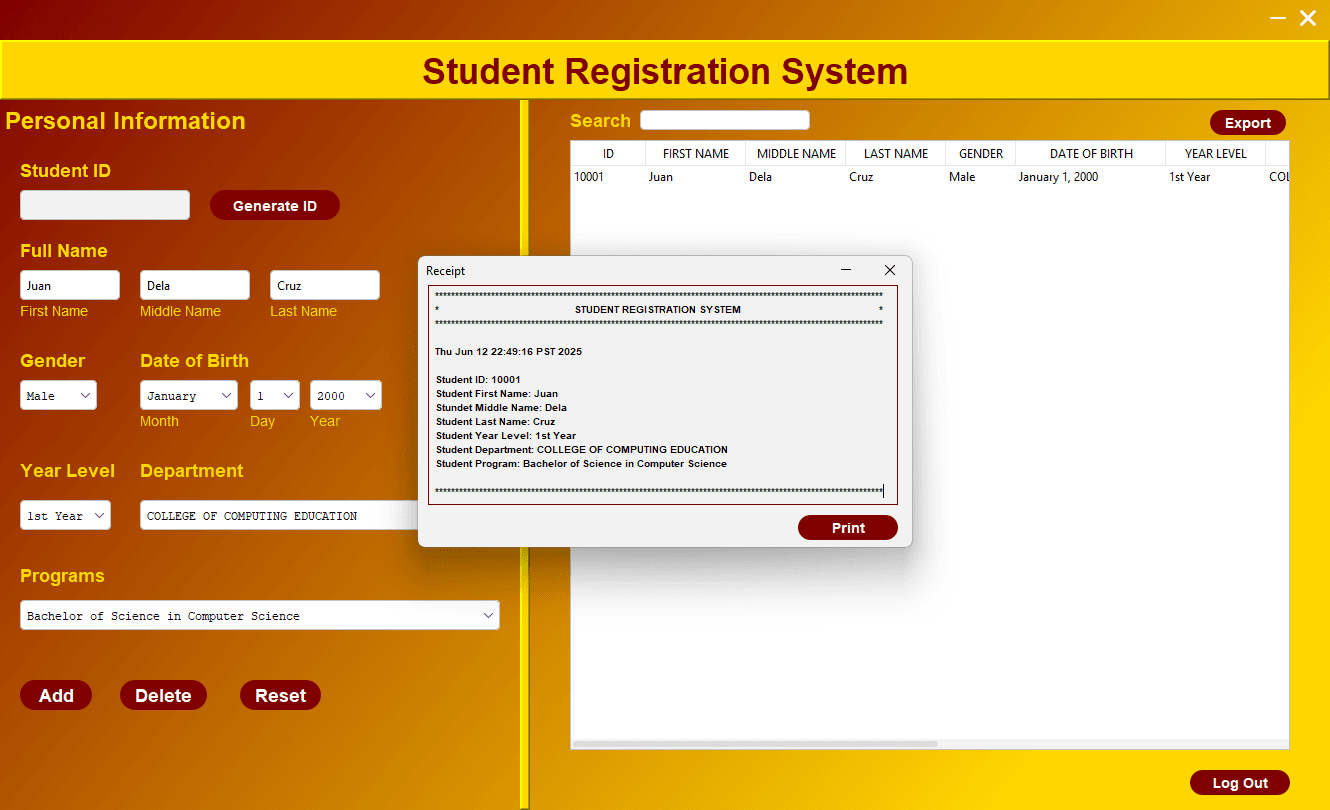 Student Registration System
